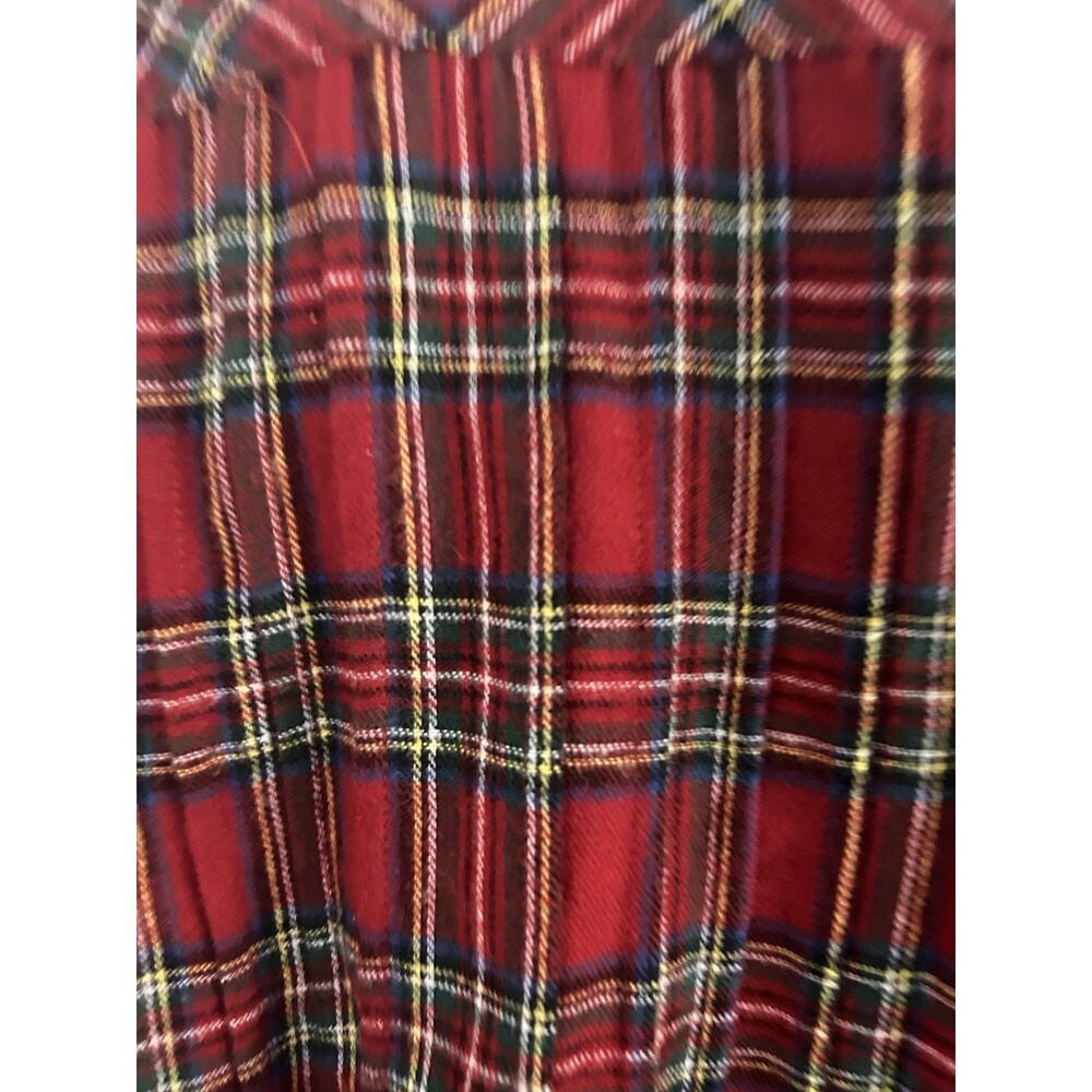 LL Bean Nightgown Womens Medium Plaid Flannel Red Scotch Tartan Pajamas Cottage - Picture 6 of 10